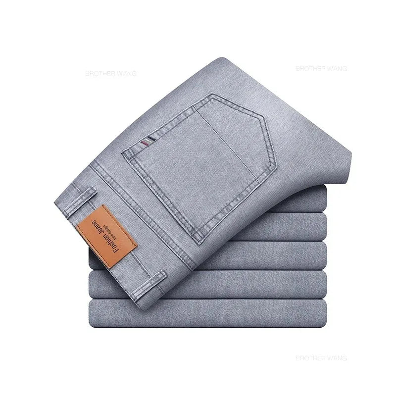 Straight Stretch Cotton Casual Denim Pants