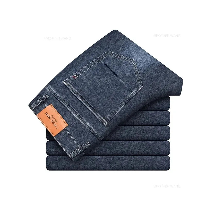 Straight Stretch Cotton Casual Denim Pants