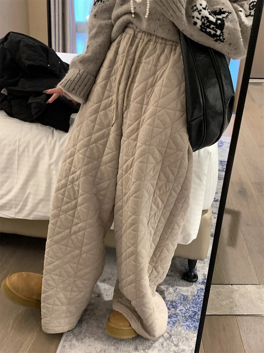 High-Waisted Loose Wide-Leg Long Pants