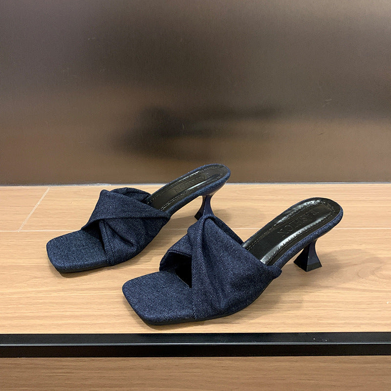 Stiletto Heel Slip-On Sandals