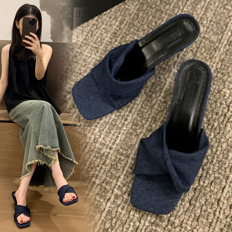 Stiletto Heel Slip-On Sandals