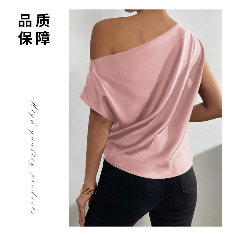 Off-Shoulder One-Neck Pullover Sleeveless Shirt