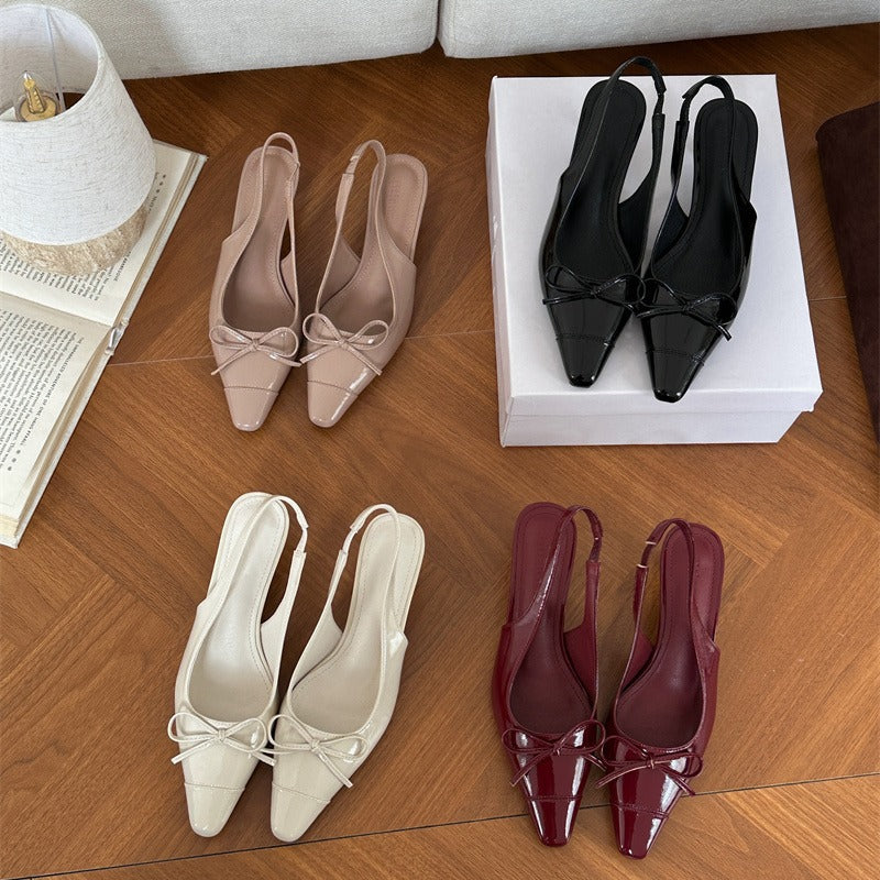 French Style Baotou Hollow Sandals Hollow High Heels