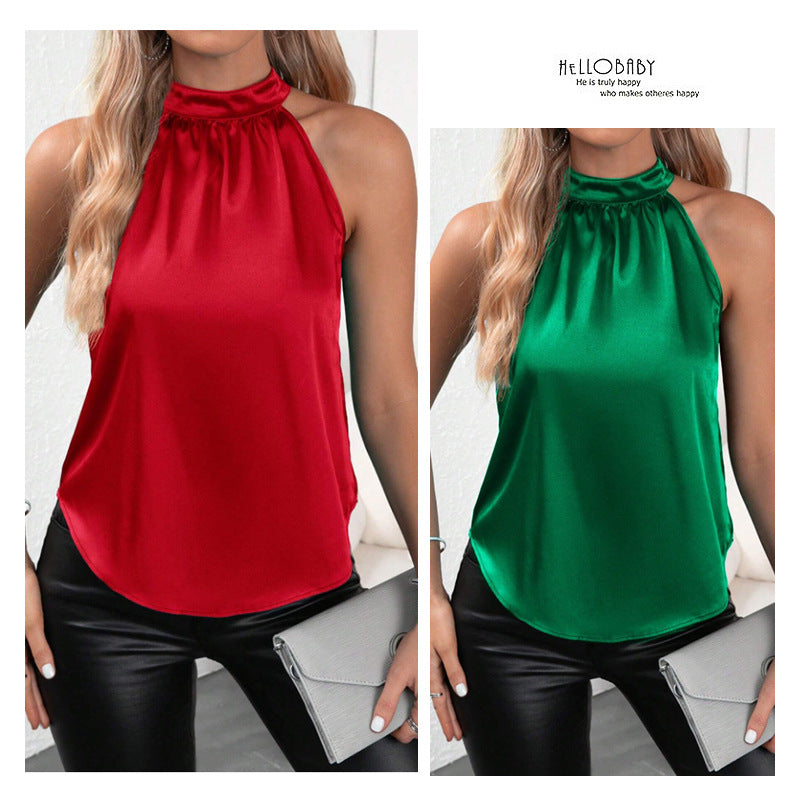 Off-Shoulder Halter Neck Sleeveless Top