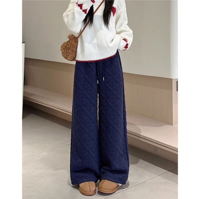 High-Waisted Loose Wide-Leg Long Pants
