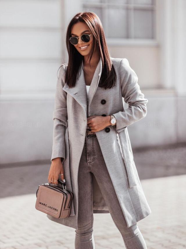 Tie-Up Mid-Length Woolen Jacket