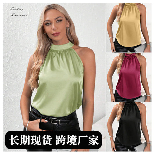 Off-Shoulder Halter Neck Sleeveless Top