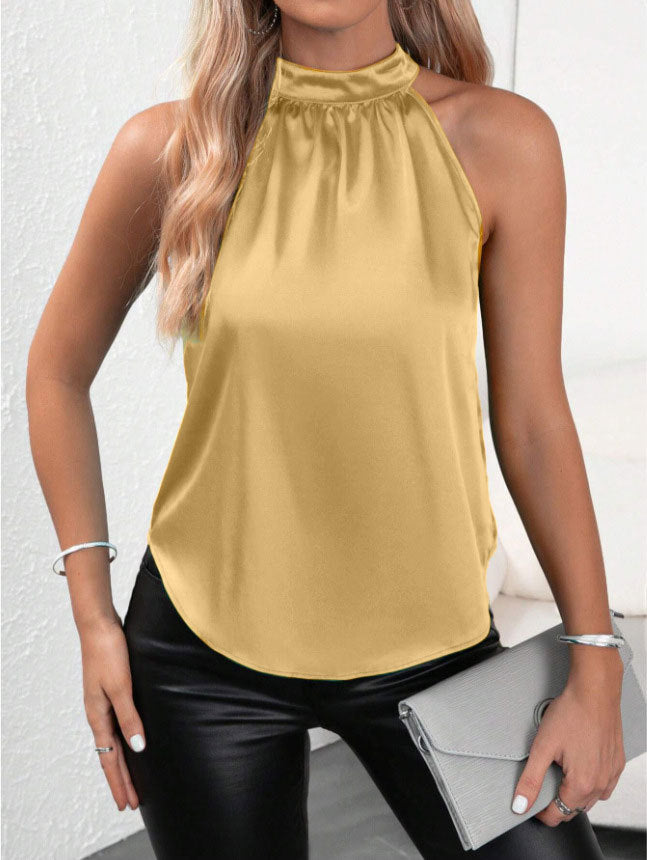 Off-Shoulder Halter Neck Sleeveless Top
