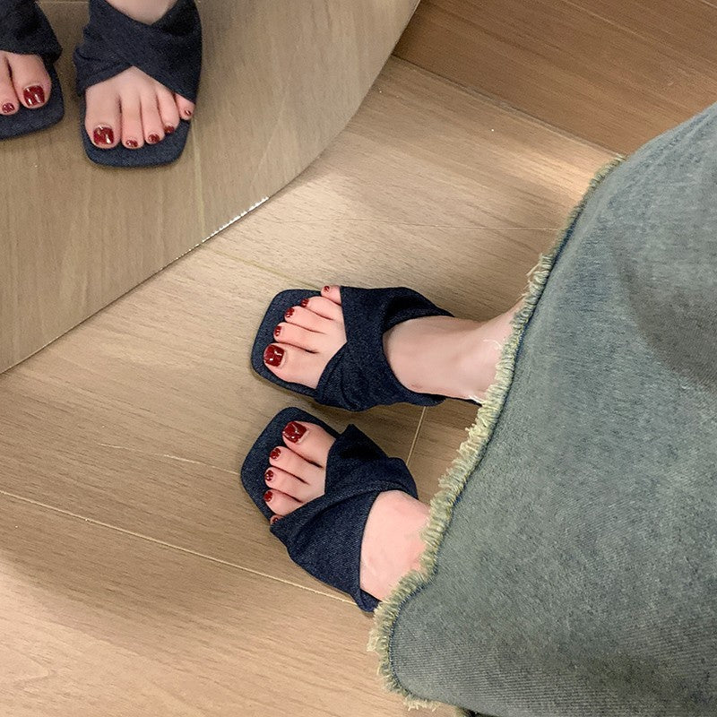 Stiletto Heel Slip-On Sandals