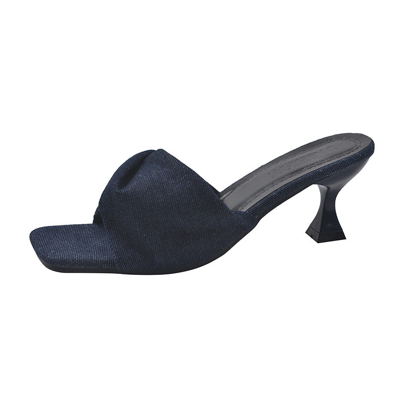 Stiletto Heel Slip-On Sandals