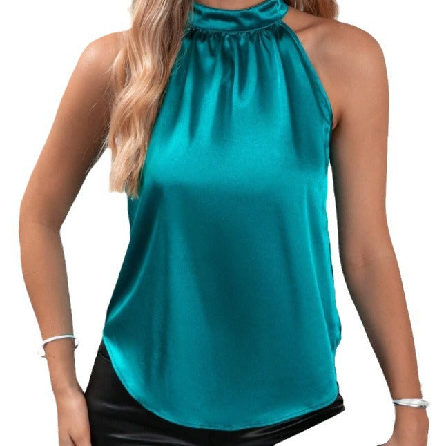 Off-Shoulder Halter Neck Sleeveless Top
