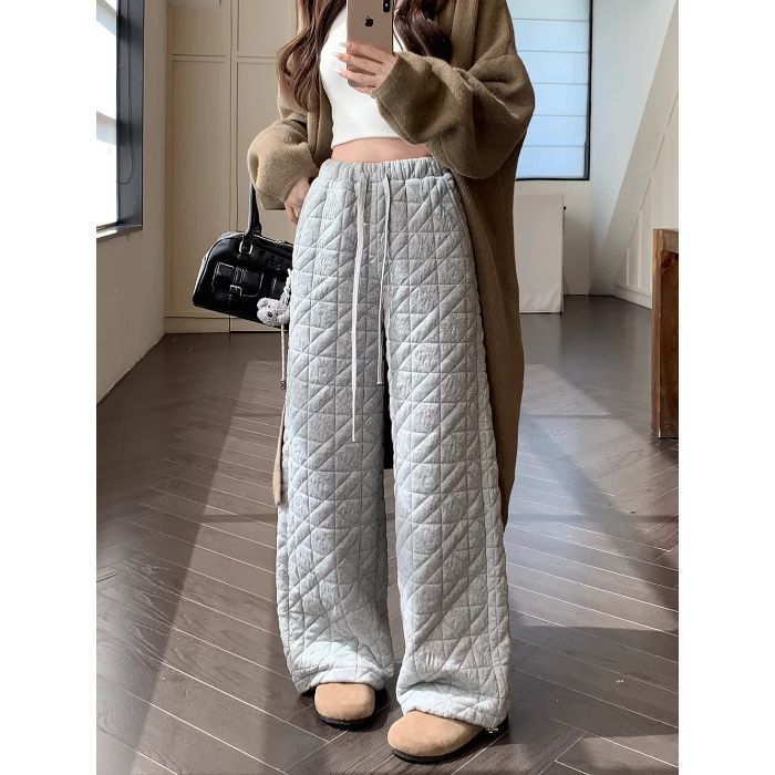 High-Waisted Loose Wide-Leg Long Pants