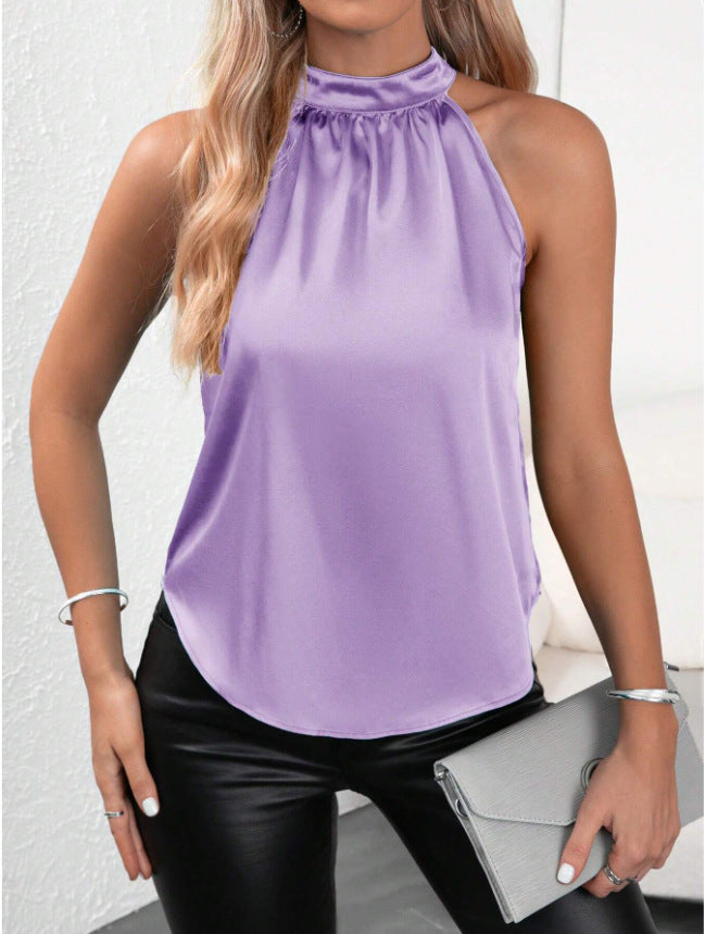 Off-Shoulder Halter Neck Sleeveless Top