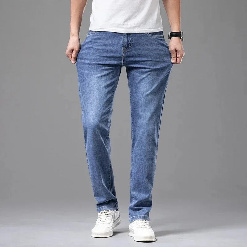 Straight Stretch Cotton Casual Denim Pants