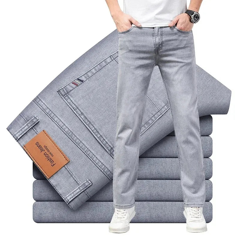 Straight Stretch Cotton Casual Denim Pants