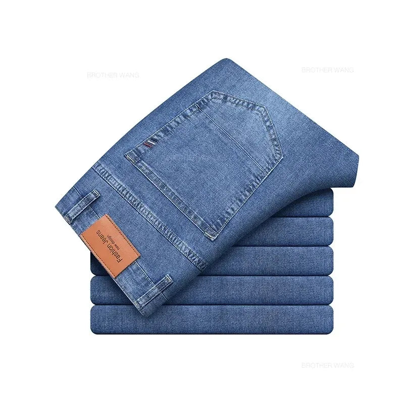 Straight Stretch Cotton Casual Denim Pants