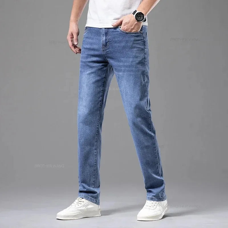 Straight Stretch Cotton Casual Denim Pants