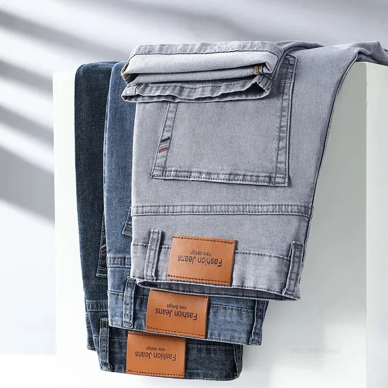 Straight Stretch Cotton Casual Denim Pants